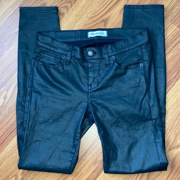 Madewell Skinny Skinny Coated High Rise Black Jeans - Picture 2 of 10